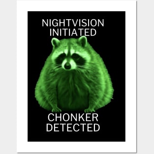 Fat nightvision raccoon Posters and Art